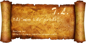 Tömpe László névjegykártya